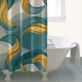 thumbnail image 4 of Teal Gold Marble Pattern Shower Curtain 36"x72" ,Bathroom Decorative Shower Curtains Set with 12 Hooks,Modern Waterproof Washable Shower Curtain, 4 of 6