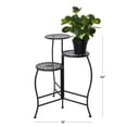 thumbnail image 4 of DecMode 20" x 15" x 24" 3 Tier Black Metal Folding Floral Plantstand with Floral Cutouts, 4 of 15