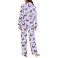 thumbnail image 3 of SCRAWLGOD Butterfly Pjs Women Long Sleeve Button Pajamas for Women Sleepwear Set V Neck Womens Pajama Set of 2 Size 2XL Comfortable Pj Sets for Women Casual, 3 of 7