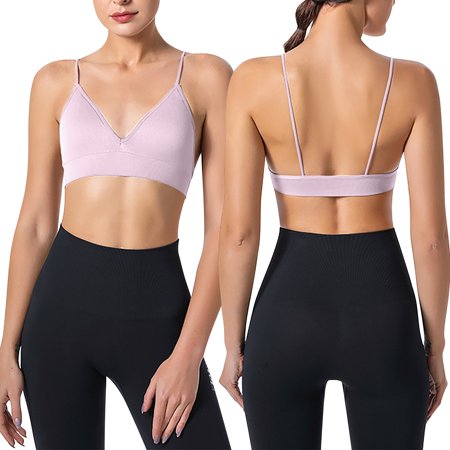 

Women s Solid Color Seamless Thin Belt Thin Elastic Casual Bottom Bra Yoga Underwear
