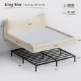 thumbnail image 2 of King Size Bed Frame with Removable Headboard & Soft Rounded Corners Cloud Bed Frame Boucle Bed,Beige, 2 of 9