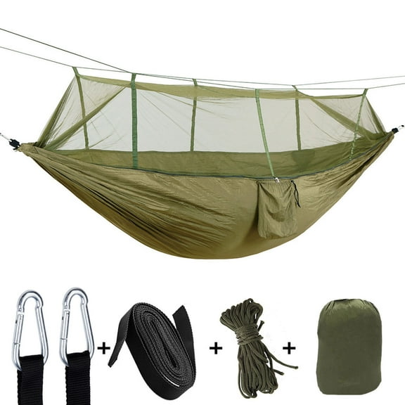 Big Savings karymi Outdoor Camping Double Green Sky Tent Hammocks with Mosquito Net Limited Time Deal Big Savings Hiking Essentials