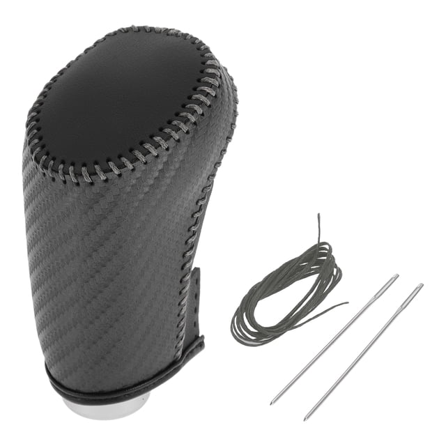 Cubierta de pomo de cambio de marcha Unique Bargains para Chevrolet Malibu 2016-2020, antideslizante, negra y gris, protector de mango de cambio de palanca de cuero sintético, 1 pieza