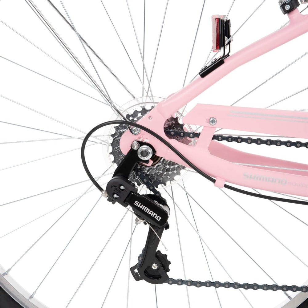 Huffy 26770 Sienna Women's 27.5inch 7-Speed Comfort Bike - Pale Pink Bundle with 2 YR CPS Enhanced Protection Pack