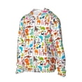 thumbnail image 3 of Goofa Animals Printed Women's UPF 50+ Sun Protection Hoodie Jacket Lightweight Long Sleeve Sun Shirt for Women with Pocket Hiking Outdoor-XX-Large, 3 of 9