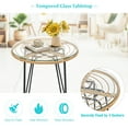 thumbnail image 5 of Patiojoy 3 Pieces Patio Furniture Set w/Tempered Glass Coffee Table Set for Garden and Backyard Turquoise Cushions, 5 of 10