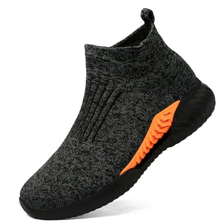 

HAOSHIDUO Men s Slip-On High-Top Sneakers Comfortable Durable Fabric Walking Shoes Size 7.5