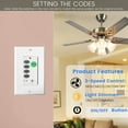 thumbnail image 3 of Universal UC9050T Ceiling Fan Wall Remote Control Kit, Ceiling Fan Dip Switch with Adjustable 3 Speed, Light Dimmer,Compatible with Hampton Bay Harbor Breeze Hunter, 3 of 9