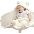thumbnail image 3 of DPTALR Nouveau-Né Bébé Mignon Coton Couverture de Réception Blanche de Sommeil Garçon Fille Enveloppe Emmaillotage, 3 of 9