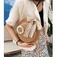 thumbnail image 3 of LHSHID Novel Round Purse Cute Wheel Crochet Bag Women Crossbody Purse Beach Bag Handmade Woven Shoulder Bag Lace Bow, 3 of 6