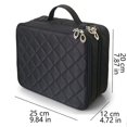 thumbnail image 2 of Travel Makeup Case - Double Layer Cosmetic Bags -Two Storage Your cosmetics- Multifunction Portable Train Makeup Case for Womens (Black), 2 of 5