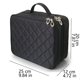 thumbnail image 2 of Estuche de maquillaje de viaje - Bolsas de cosméticos de doble capa - Dos espacios para guardar sus cosméticos - Estuche de maquillaje portátil multifunción para mujer (negro), 2 of 5