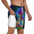thumbnail image 3 of Balery Magic Mushrooms ,Fireflies Mens Swim Trunks Swim Shorts for Men Quick Dry Inseam Beach Shorts with Compression Liner Pocket-Large, 3 of 9