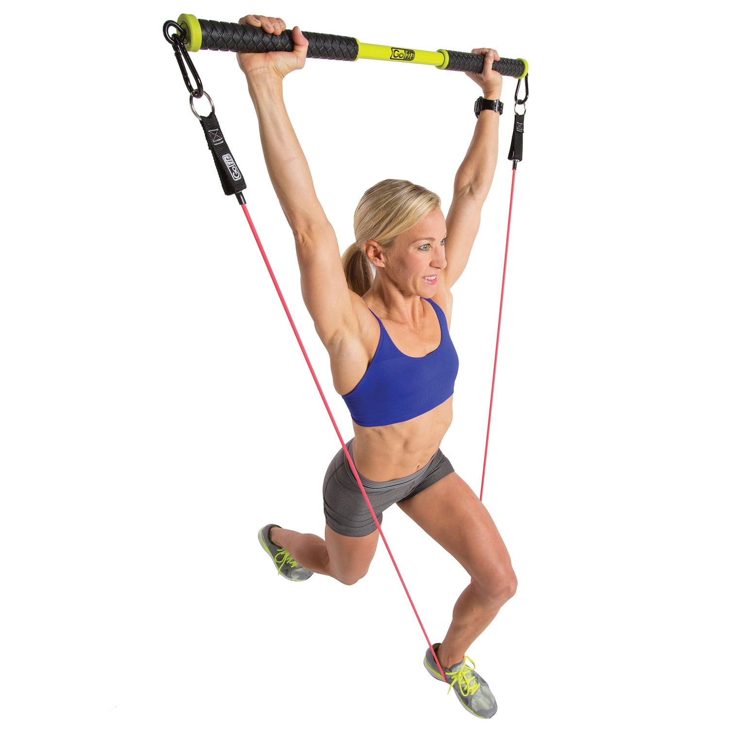GoFit Resist-a-Bar Kit with 3 Power Tubes, Handles, Door Anchors, 37-Inch Total Body Workout