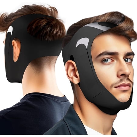 Anti-Snoring Chin Strap, Adjustable Chin Strap for Sleeping, Anti Snore Solution, Snoring Stopper, Chin Strap for Mouth Breathing Prevention (Small)