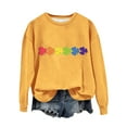 thumbnail image 2 of Bunenne St Patrick Day Sweatshirts Shamrock Sweatshirt Women's St.day Funny Casual Sweatshirt Hoodie Sweatshirt Casual Top Love Green Luck Print Top Crew Sweatshirt for Women Yellow M, 2 of 4