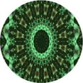 thumbnail image 1 of Ahgly Company Indoor Round Patterned Dark Forest Green Area Rugs, 4' Round, 1 of 6