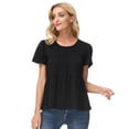 thumbnail image 4 of Grace Karin Women's Crew Neck Short Sleeve T-Shirts Loose Casual Tiered Smock Tops, 4 of 8