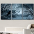 thumbnail image 2 of wall26 - 3 Piece Canvas Wall Art - Halloween Background with Spooky Forest and Full Moon - Modern Home Art Stretched and Framed Ready to Hang - 24"x36"x3 Panels, 2 of 5