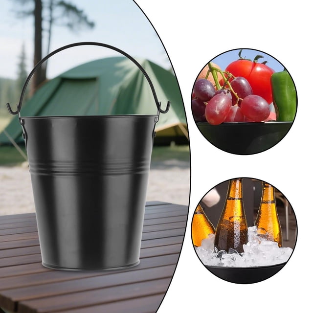 Cubo de grasa antigoteo, cubo de hielo para fiestas, macetero, accesorio de cocina para exteriores, de hierro versátil, barril de goteo para fiestas