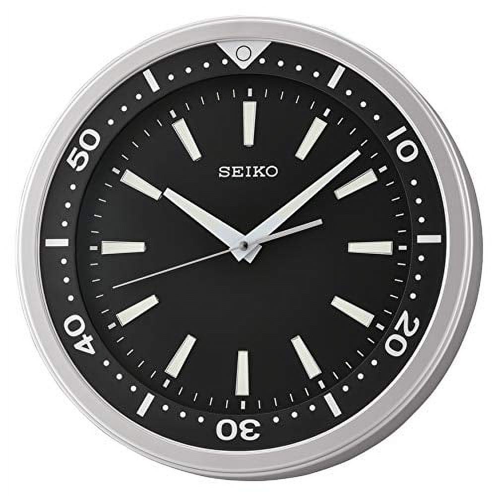SHLOHMO　Shlo [12 inch Analog] Seiko 12 inch Business Analog Wall Clock, Black, Round