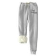 thumbnail image 2 of Htigea Fleece Pants for Women Lamb Fleece Pockets Pants Elastic Drawstring Thickened Plush Insulation Pants Women's Christmas Printed Bottom Pants Gray,M, 2 of 3
