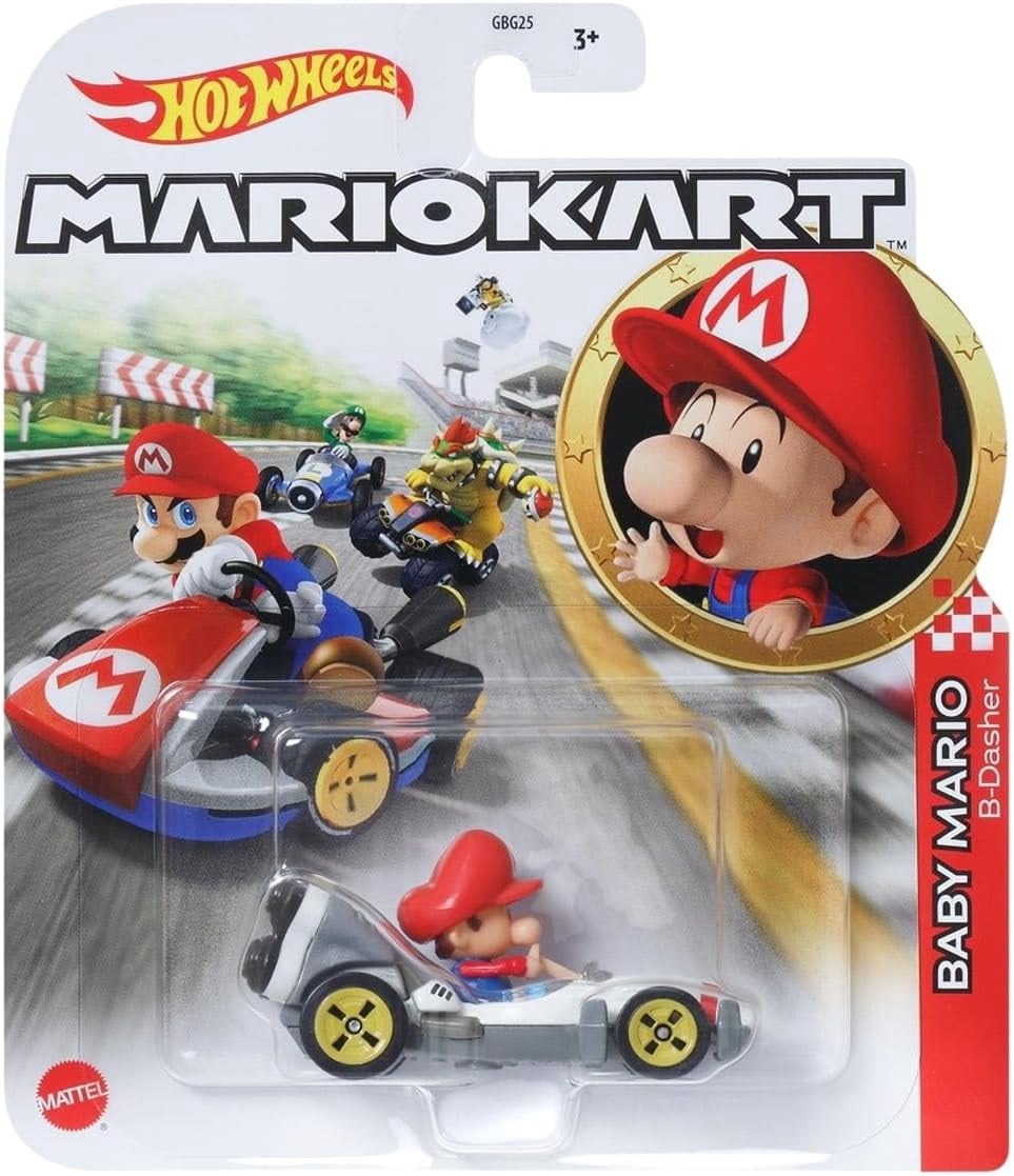 Hot Wheels Mario Kart Die-Cast Character Cars Collection Set, 7 Pack, Nintendo Gaming Collectibles GBG25-957P