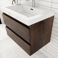 thumbnail image 3 of Angela 30" Wall-Mounted Bathroom Vanity in Rose Wood with White Basin, 3 of 10