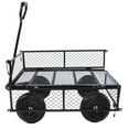 thumbnail image 5 of Mesh Steel Garden Cart 550 lbs, Folding Utility Wagon with 10 Inch Wheels, Black, 5 of 6