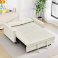 thumbnail image 5 of Bellemave Sleeper Sofa Bed 3-in-1 Convertible Couch with Pullout Bed, Futon 2-Seater Loveseat with Toss Pillows and Storage Pockets, 3 Level Adjustable Backrest Sofa for Living Room （Creamy White）, 5 of 8