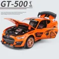 thumbnail image 1 of 1:32 Ford Mustang Shelby GT500 Alloy Sports Car Model Diecast Metal Car Model Simulation Sound and Light Collection Kid Toy Gift Orange No Box, 1 of 6