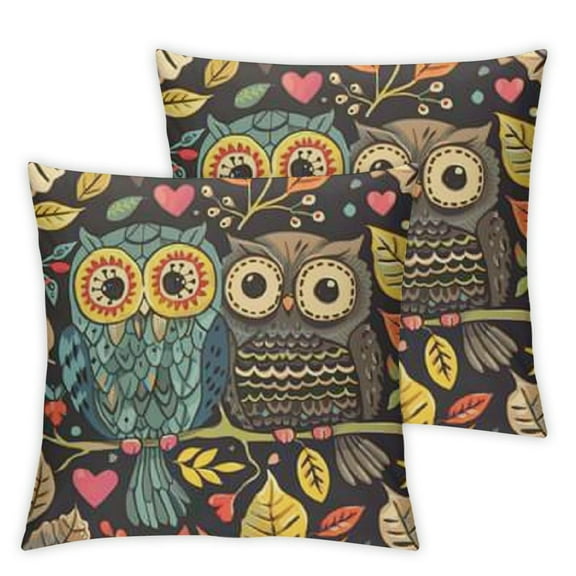 Owl Throw Pillow Cover Couch Pillow Case Square Outdoor Pillow Sofa Bed Lumbar Pillowcase Decorative