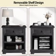 thumbnail image 4 of PLAMLE End Table for Living Room with Drawers Storage Retro Sofa Side Table with Charging Station Wooden Nightstand End Table, 4 of 8