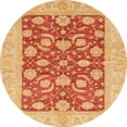 thumbnail image 1 of Ahgly Company Tapis Rond Abstrait Orange pour Intérieur, 7 Pieds Rond, 1 of 6