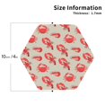 thumbnail image 2 of Vsdgher Crab Lobster 1 Leather Coasters for Drinks, Durable Drink Coasters 4 Set for Tabletop Protection, Luxurious Home Décor and Housewarming Gift-Hexagon, 2 of 6