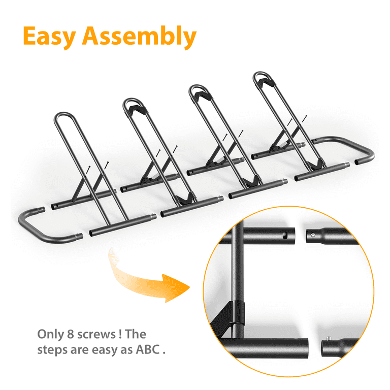 4-Bike Floor Parking Rack For Indoor And Outdoor photo 3