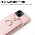 thumbnail image 4 of Accordion Wallet Case for iPhone 14 Plus with Rotatable Ring Holder Kickstand, RFID Blocking Card Slots Finger Grip Ring PU Leather Shockproof Purse Cover for iPhone 14 Plus, Pink, 4 of 7
