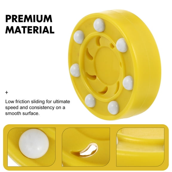 BESTOYARD Roller Hockey Puck Yellow PP Lightweight High Density Training Accessory