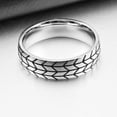 thumbnail image 5 of Unisex Metal Geometric Carved Tire Ring, Electroplated Design, Unique Automotive Style Gift for Car Enthusiasts, 5 of 10