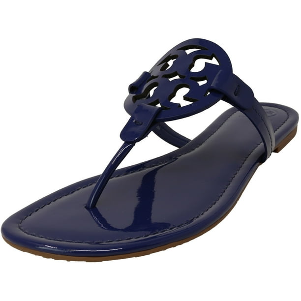 Tory Burch Women's Miller Soft Patent Bright Indigo Leather Sandal - 11M -  