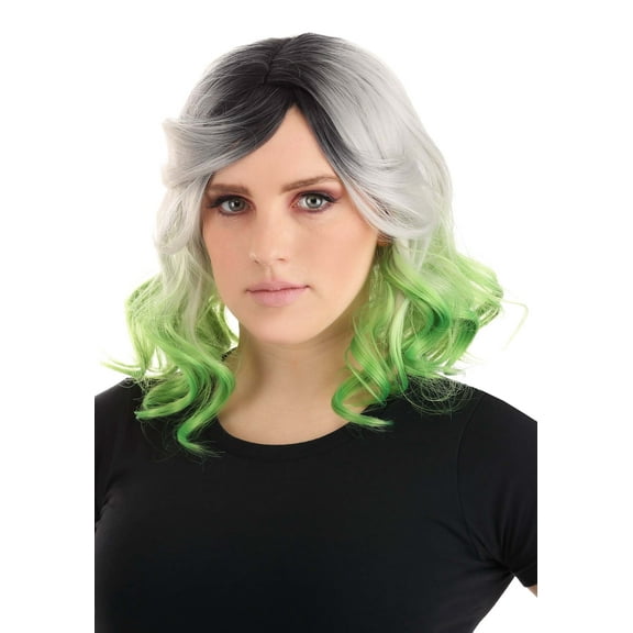 Adult Gray and Green Ombre Wig