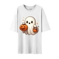 thumbnail image 4 of Articles en Liquidation Seductiva T-Shirt à Manches Courtes pour Femmes T-Shirt d'Halloween pour Femmes Manches Courtes Graphique Col Rond Hauts Imprimé Citrouille Chandails Décontractés d'Automne 2025, 4 of 4