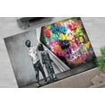 thumbnail image 3 of Banksy Behind the Curtain Rug, Trendy Rugs, Salon Decor Rug, Banksy Child Rug, Graffiti Rug, Dining Room Rug, Gift For The Home,Abstract Rug, 2'x3' - 60x90 cm, 3 of 8