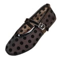 thumbnail image 2 of Wowcloth Women's Fashion Casual Flats – Perforated Round Toe with Retro Polka Dot Design and Flat Sole for Spring Season Wear, 2 of 9