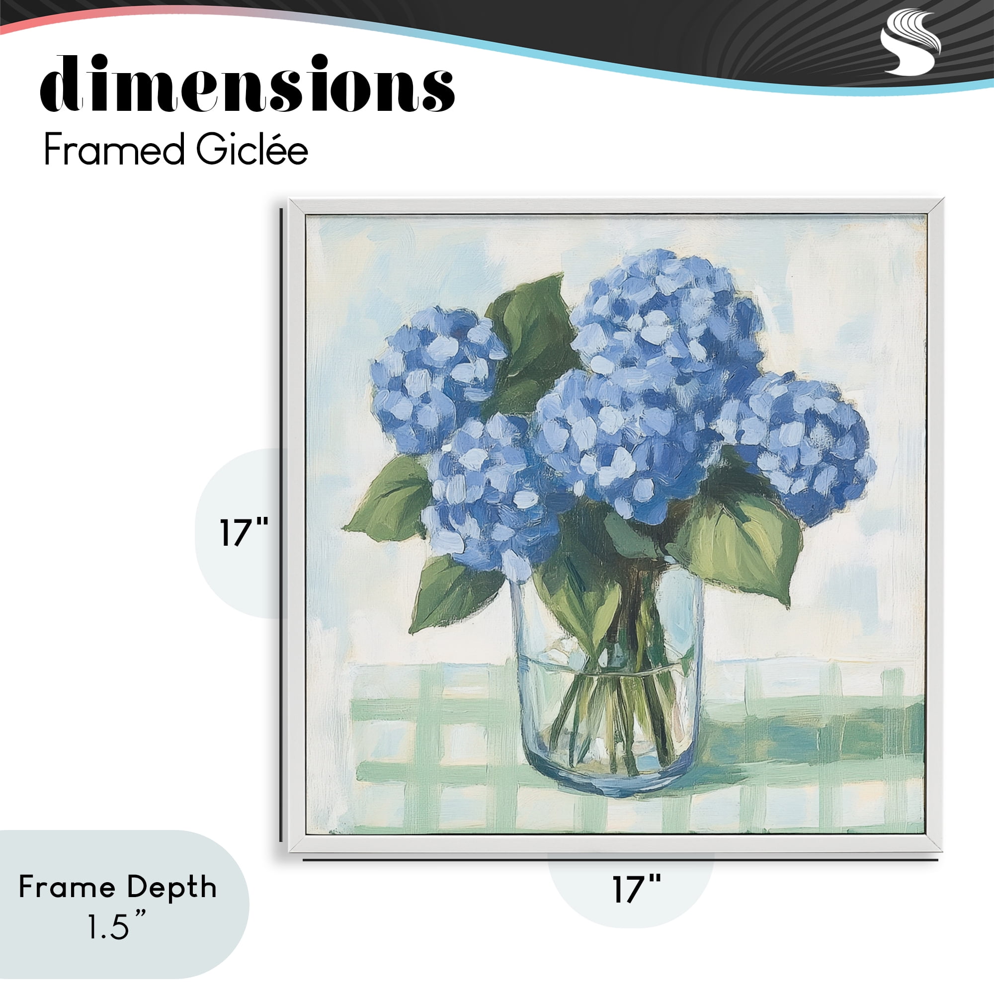 Stupell Industries Quaint Picnic Hydrangeas White Framed Giclee Art, design by Petal Prints Design