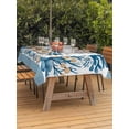 thumbnail image 3 of Outdoor Tablecloth with Umbrella Hole for Patio/Picnic/Party/Camping, Ocean Set Sail Waterproof Table Cloth Rectangle Table Cover Washable, Sailboat Sea Waves Blue Coral Coastal Starfish (60"x 102"), 3 of 8