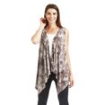 thumbnail image 3 of Made by Johnny Women's Lightweight Sleeveless Tie Dye Open Front Drape Cardigan XL BROWN, 3 of 6