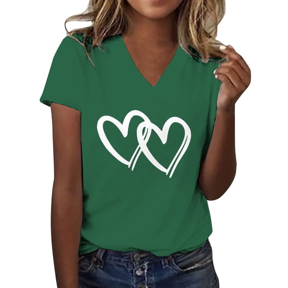 beishanbush Hot Sales Saving $10 Womens Short Sleeve Tops Women's Print T-Shirt,Round Neck Short Sleeve Lightweight Soft Casual Summer Under $10