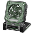 thumbnail image 1 of Ventilador Eléctrico Solar de 20000 MAh con Luces LED para Tiendas de Campaña, para Acampar en Coche y Carga USB y Solar para Senderismo y Pesca. Verde, 1 of 5