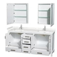 thumbnail image 2 of Wyndham Collection Sheffield 72" Cabinets Wood Double Bathroom Vanity in White, 2 of 3